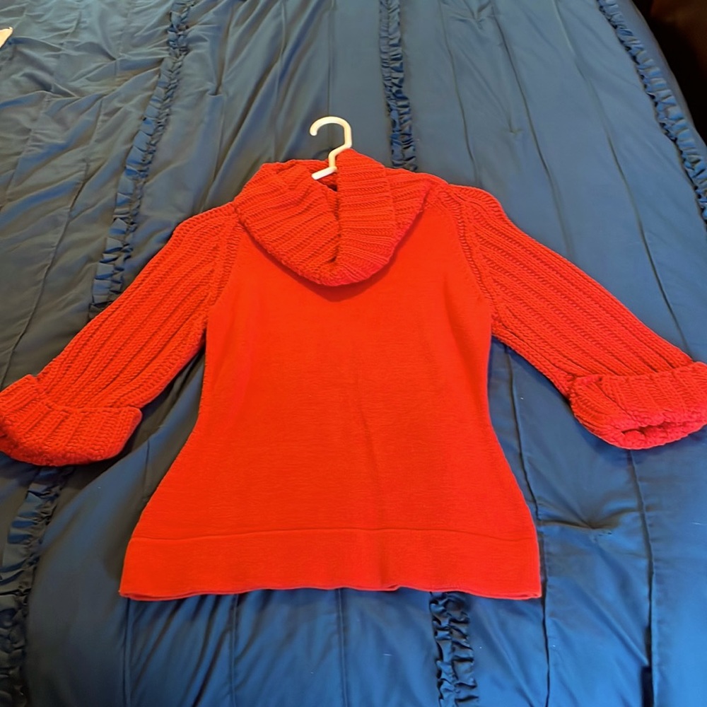 Moda International Orange Cowl Neck Sweater